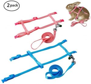 2 Pack Pet Rabbit Harness Leash for Soft Nylon